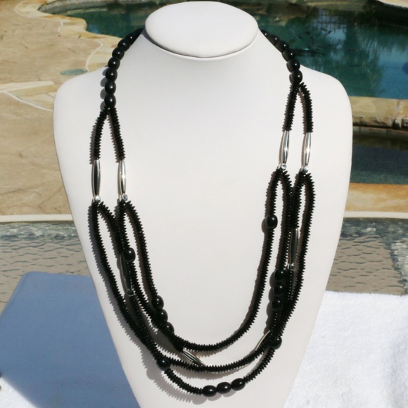 Chico's Jewelry - NEW! Chicos Long Multi Strand Boho Necklace Black